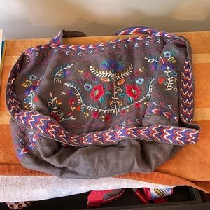 JohnnyWas soft cotton embroidered cross-body, hand tote